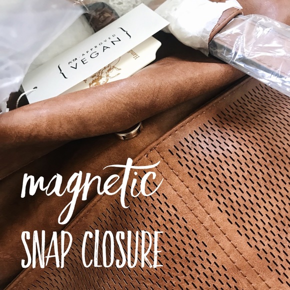 Bags Laser Cut Brown Faux Leather Backpack Poshmark